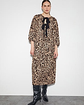 Monsoon Archie Leopard Print Midi Dress