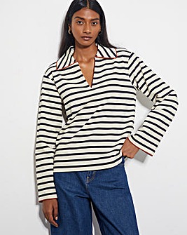 Monsoon Sami Stripe Collar Top