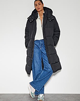 Monsoon Lissy Long Hooded Puffer Coat