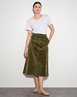 Monsoon Malika Corduroy Midi Skirt