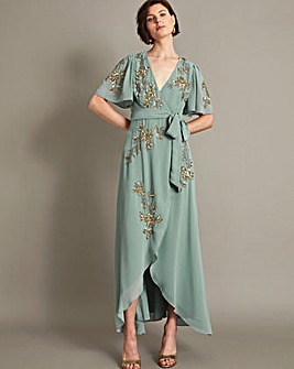 Monsoon Sarah Embellished Wrap Dress