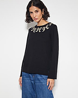 Monsoon Bree Bow Neck Jumper