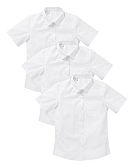 KD Older Boys Pack of Three Short Sleeve School Shirts Generous