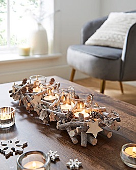 Twig and Pinecone Tealight Holder 39cm
