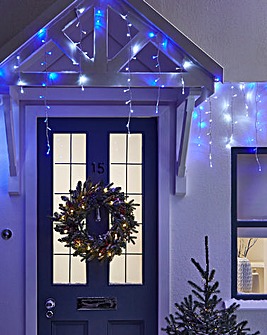 Multifunction Icicle Christmas Lights - Blue/White