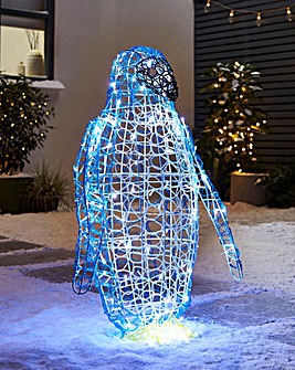 Outdoor Twinkling Christmas Penguin Light - 70cm
