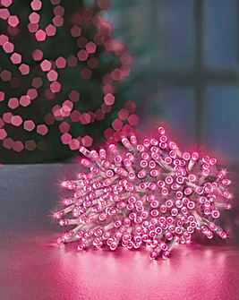 Pink LED Super Bright Tree Lights with Clear Cable