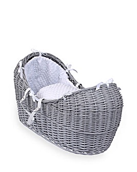 Clair De Lune Dimple Grey Wicker Noah Pod & Rocking Stand - White