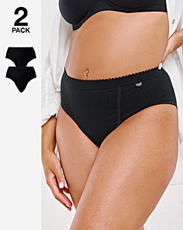 Sloggi 2 Pack Light Control Cotton Tai Knickers Black