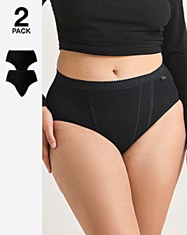Sloggi (2 Pack) Light Control Cotton Tai Knickers Black