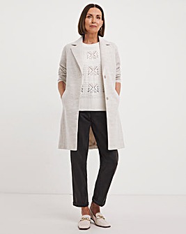 Oatmeal Button Front Lined Jacket