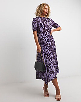 Whistles Woodland Tiger Print Midi Dress