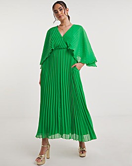 Joanna Hope Green Pleated Maxi Dress