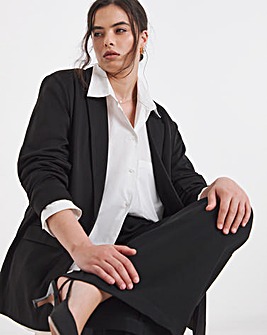 Black Stretch Ponte Jersey Relaxed Blazer