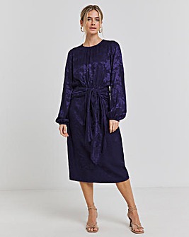 Joanna Hope Jacquard Tie Waist Dress