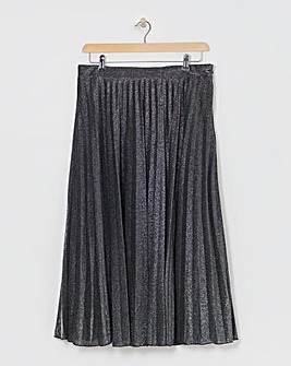 Joanna Hope Pleated Silver Glitter Skirt