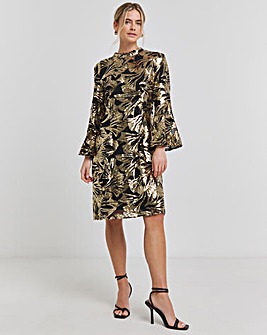 Joanna Hope Gold Sequin Shift Dress