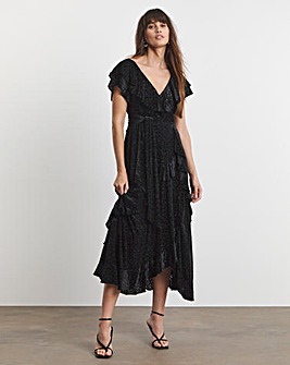 Joanna Hope Maxi Ruffle Burnout Dress