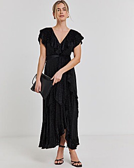 Joanna Hope Maxi Ruffle Burnout Dress