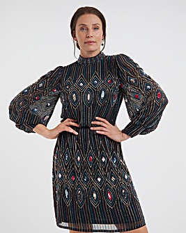 Joanna Hope Multi-coloured Geo Beaded Dress