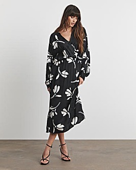 Joanna Hope Wrap Front Batwing Dress