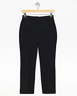Black Tapered Ankle Grazer Trousers