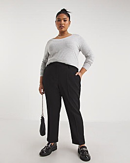 Black Tapered Ankle Grazer Trousers