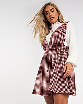 Houndstooth Pinafore Dress