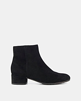 Dune Pippie Low Heel Suede Ankle Boots Wide Fit