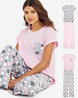 Pretty Secrets Value 2 Pack Short Sleeve Pyjama Sets