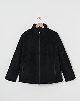 Black Reversible Borg Quilted Jacket
