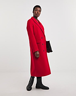Red Double Breasted Reaxed Coat