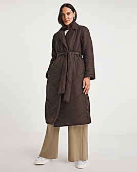 Chocolate Padded Robe Coat