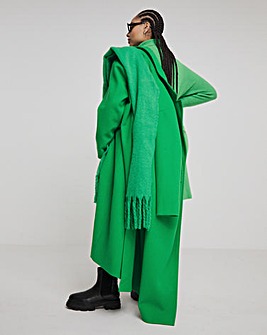 Green Faux Wool Maxi Coat