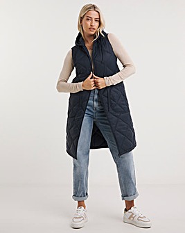 Navy Adjustable Quilted Gilet