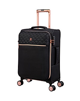 IT Luggage Divinity Black Cabin Expandable Suitcase with TSA Lock