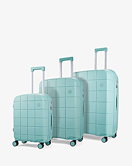 Rock Pixel Pastel Green Luggage 3pc set