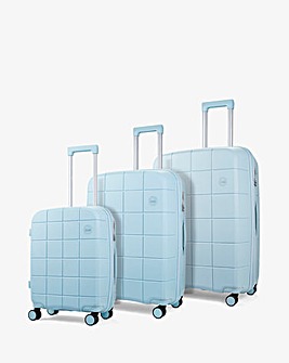 Rock Pixel 3pc Suitcase Set - Pastel Blue