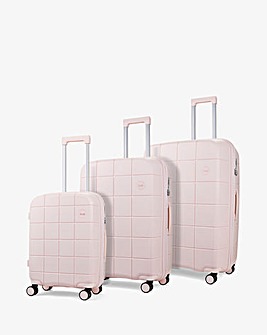 Rock Pixel 3pc Suitcase Set - Pastel Pink