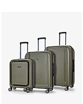 Rock Austin Olive Green Luggage 3pc set