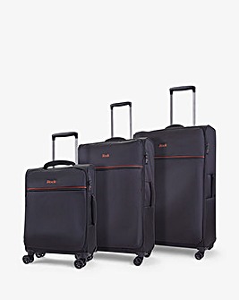 Rock Pegasus Black/Orange Luggage 3pc set