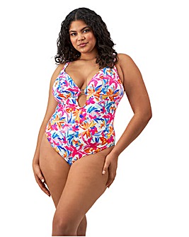 Elomi Savaneta Non Wired Plunge Swimsuit White