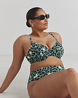 Elomi Jungle Bay Plunge Wired Bikini Top Olive