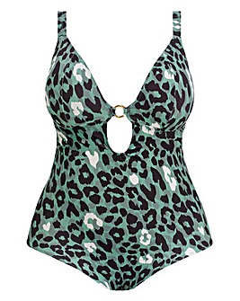 Elomi Jungle Bay Non Wired Plunge Swimsuit Olive