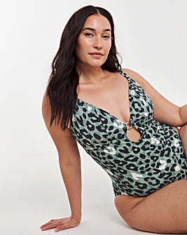 Elomi Jungle Bay Non Wired Plunge Swimsuit Olive