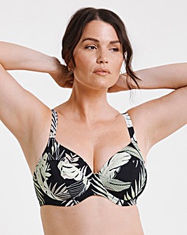 Elomi Tropical Retreat Plunge Wired Bikini Top Black