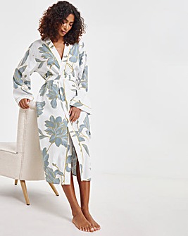 Cyberjammies Piper Floral Print Woven Dressing Gown White Mix