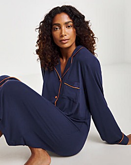 Cyberjammies Jersey Long Sleeve Nightshirt Navy