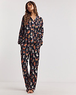 Chelsea Peers Jersey Disco Cats Print Pyjama Set