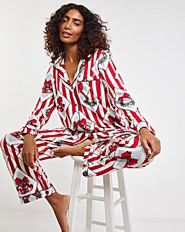 Chelsea Peers Jersey Xmas Vintage Diamonds Pyjama Set